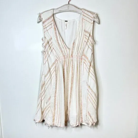 Free People Cactus Flower Mini Dress Size Small Boho Embroidered - Picture 4 of 8